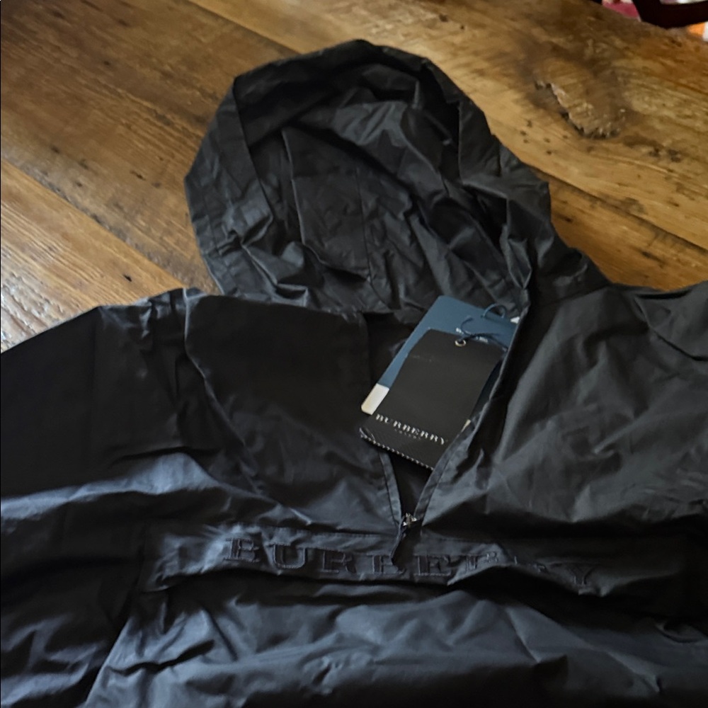 Burberry Black Hooded Men's Windbreaker